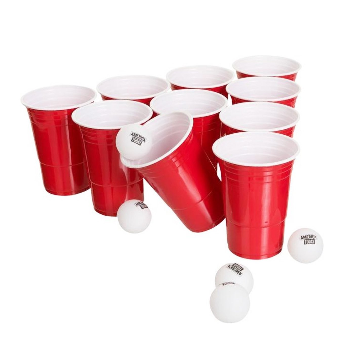 Beer Pong Set - 20 red cups, 5 tafeltennisballen en spelregels Beer Pong Set - 20 red cups, 5 tafeltennisballen en spelregels