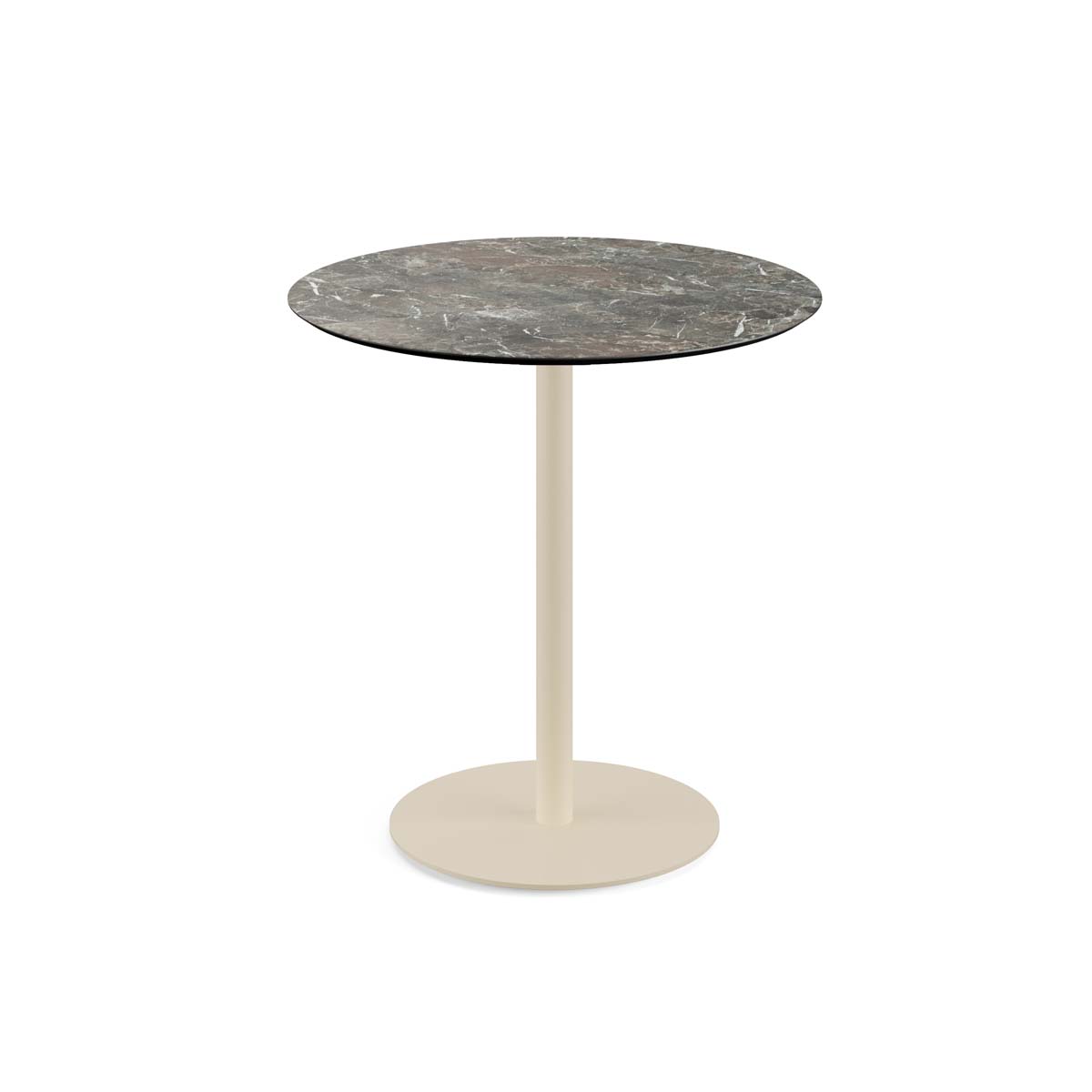 Urban Terrastafel zand frame + Galaxy Marble HPL Ø70 cm