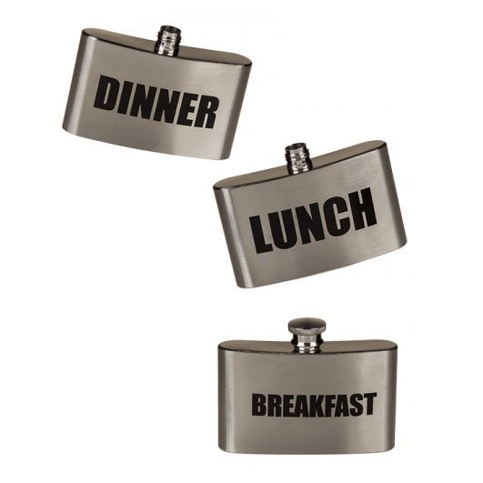 3-delige Veldfles - Breakfast. Lunch & Dinner - RVS Flask 3-delige Veldfles - Breakfast. Lunch & Dinner - RVS Flask