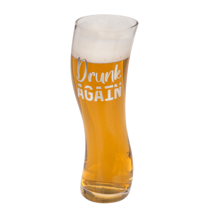 Wiebelig bierglas - Drunk Again - 550ml