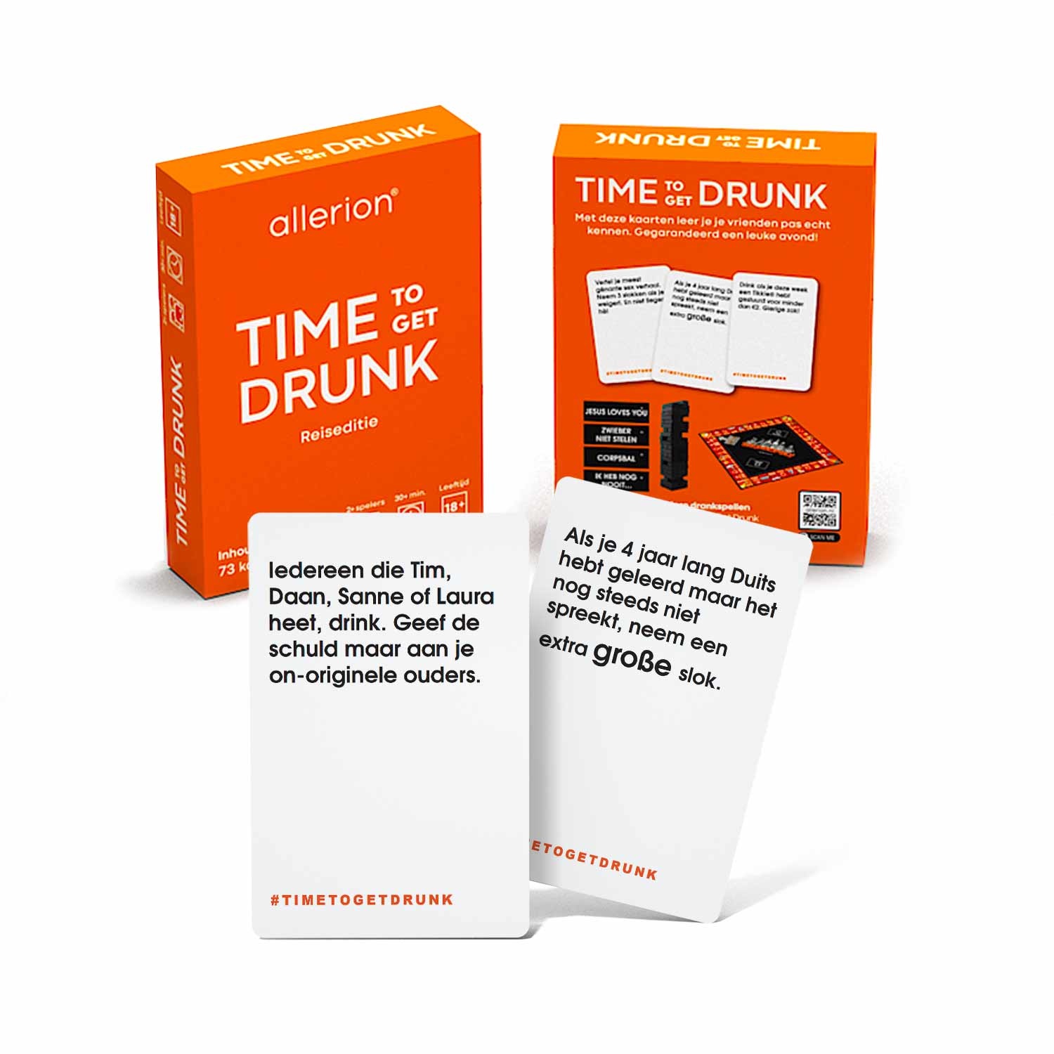 Allerion Time to get Drunk Travel Edition – Drankspel met 73 Kaarten – Pocket Drank Spel