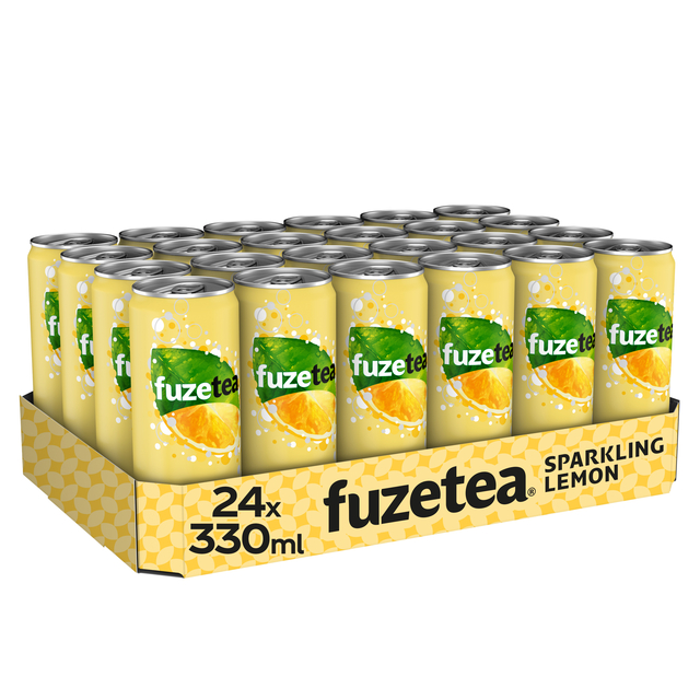 Frisdrank Fuze Tea Black Tea sparkling lemon blik 330ml