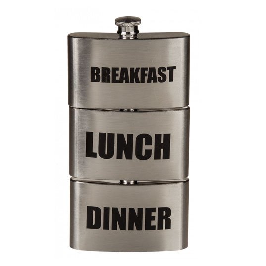 3-delige Veldfles - Breakfast. Lunch & Dinner - RVS Flask 3-delige Veldfles - Breakfast. Lunch & Dinner - RVS Flask