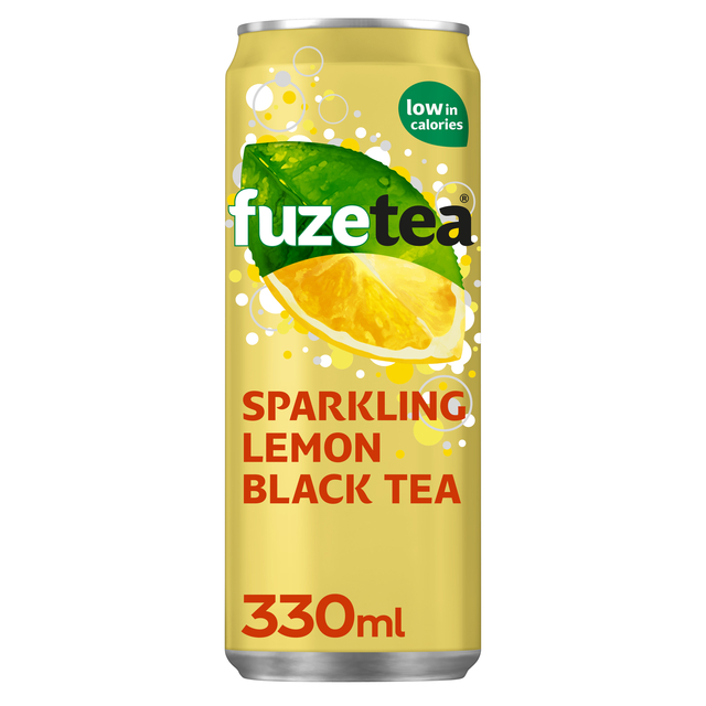 Frisdrank Fuze Tea Black Tea sparkling lemon blik 330ml