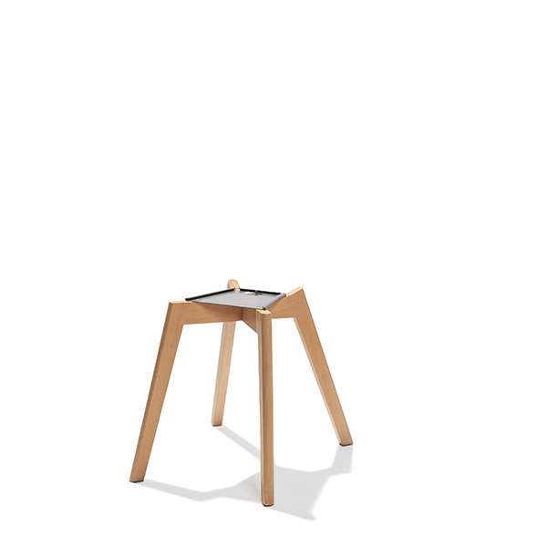 Keeve Stapelbare stoel geel, berkenhouten frame en kunststof zitting, 47x53x83cm (LxBxH), 505F01SY