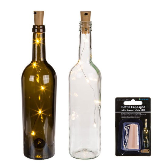 Wijnfles LED verlichting - Bottle Cap Light - Warm wit