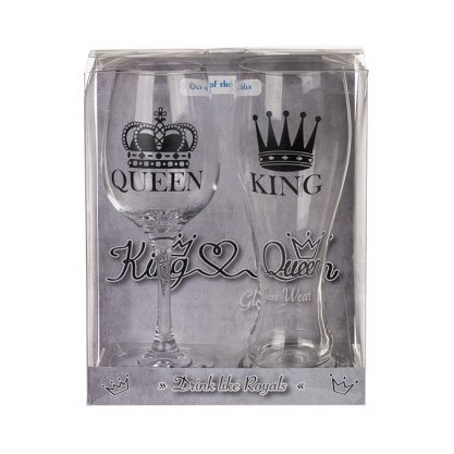 King & Queen - Glazenset - Wijnglas & Bierglas