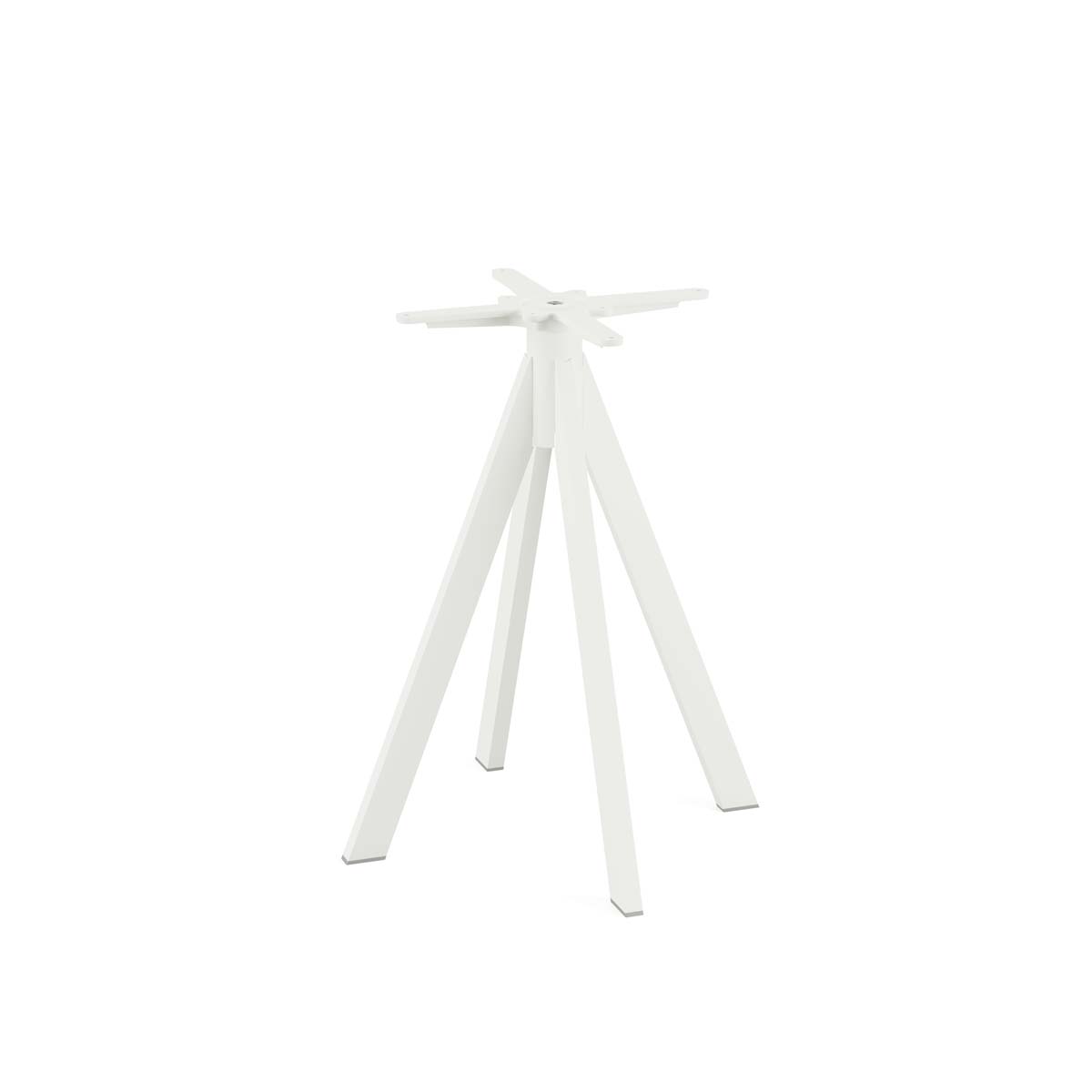 Infinity Terrastafel wit frame + Riverwashed Wood HPL Ø70 cm