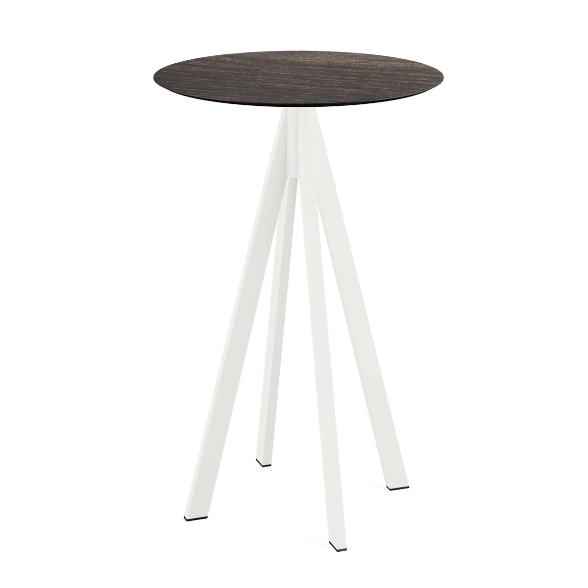 Infinity Statafel wit frame + Riverwashed Wood HPL Ø70 cm