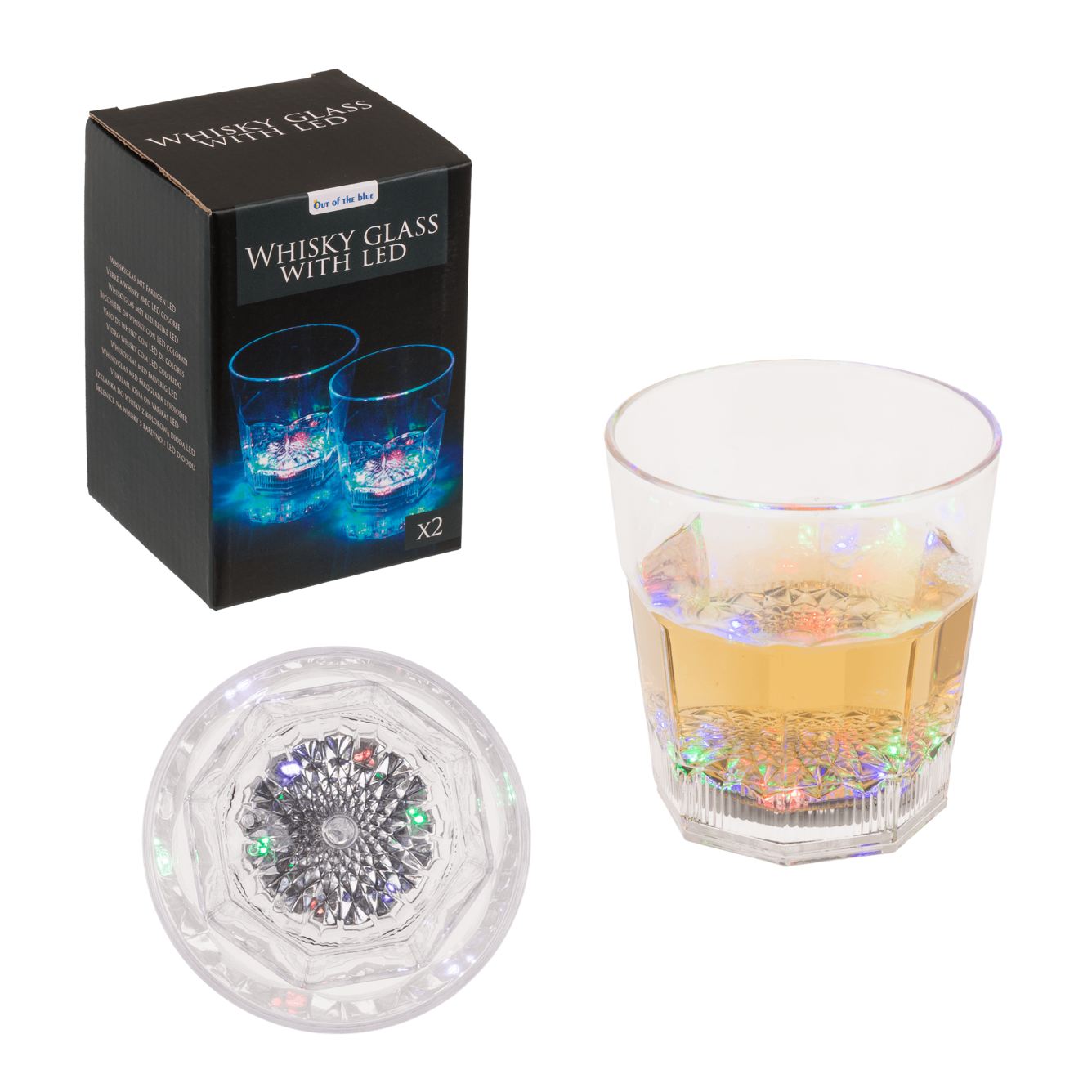 Drankglazen met LED-verlichting - Set van 2 - 85ml - Acryl