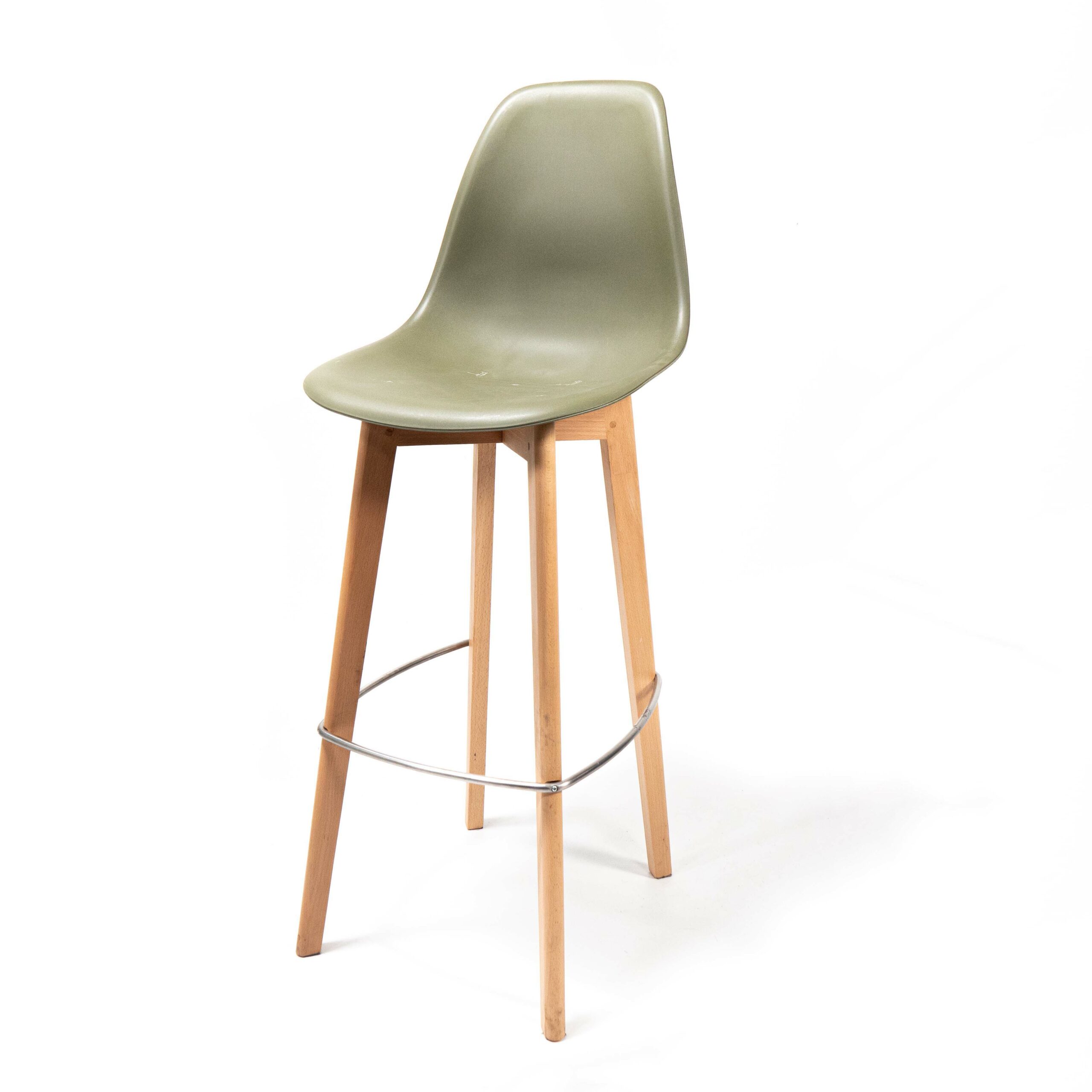 Keeve Stapelbare barkruk groen, berkenhouten frame en kunststof zitting, 53x47x119cm (LxBxH), 506F01SDG