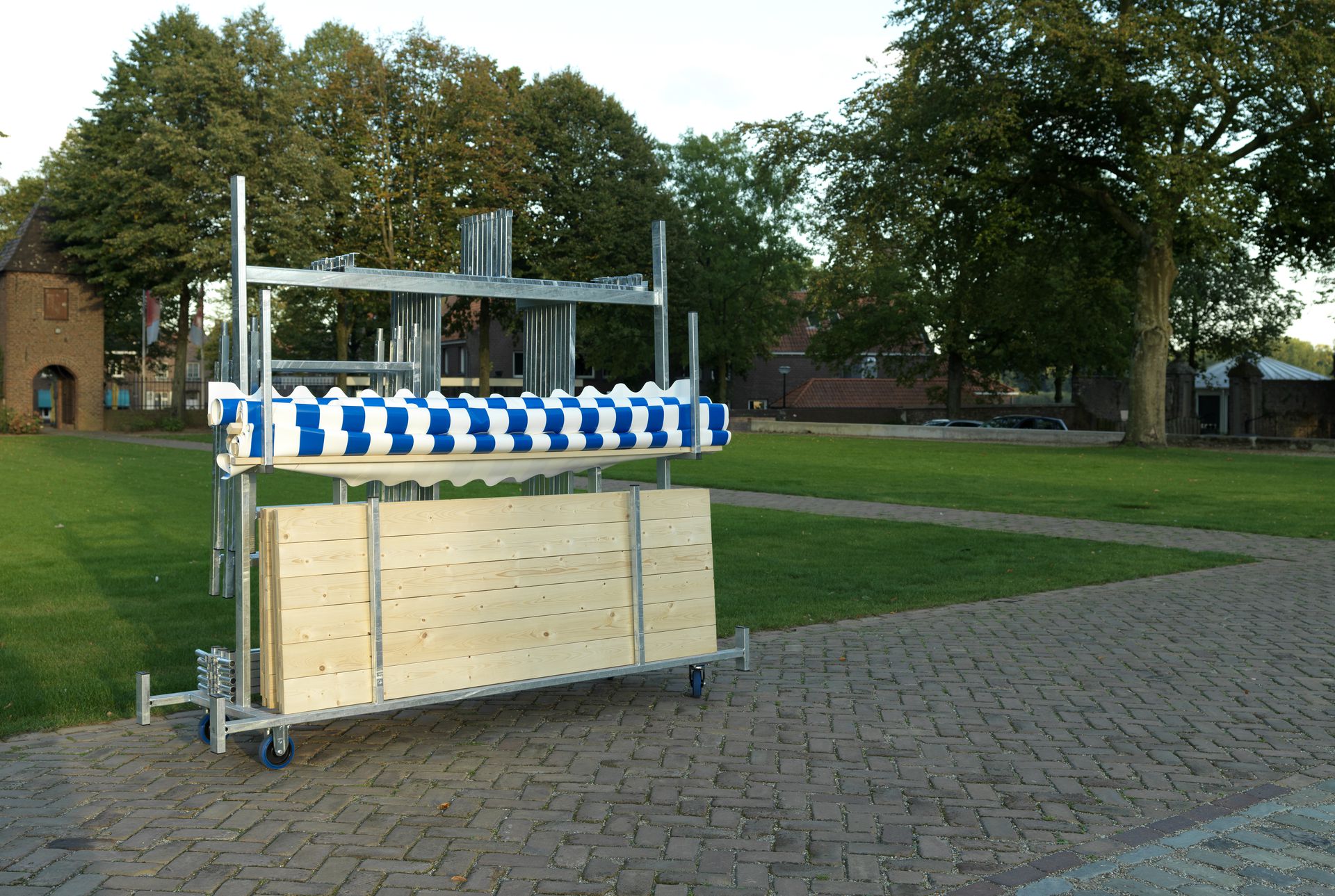 Marktkraam Trolley, gegalvaniseerd staal, 241,5x72x198cm (LxBxH), T91500
