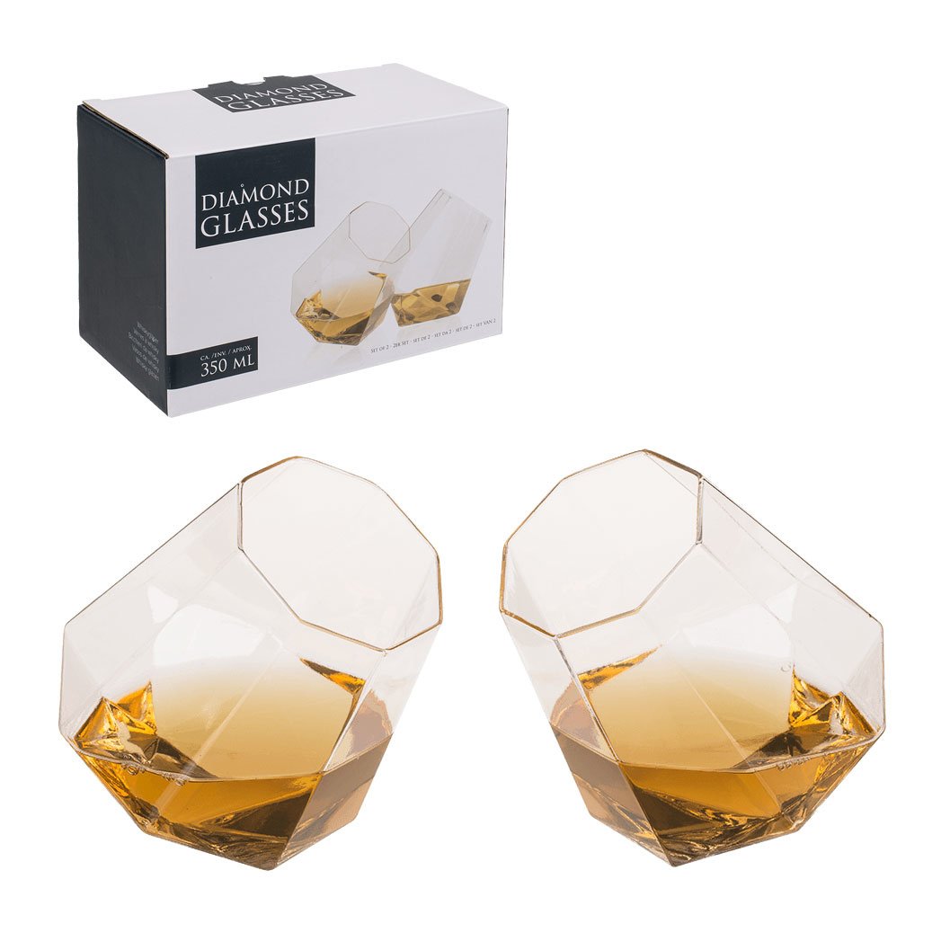 Diamant Whisky Glazen Set - 2 stuks - 350ml