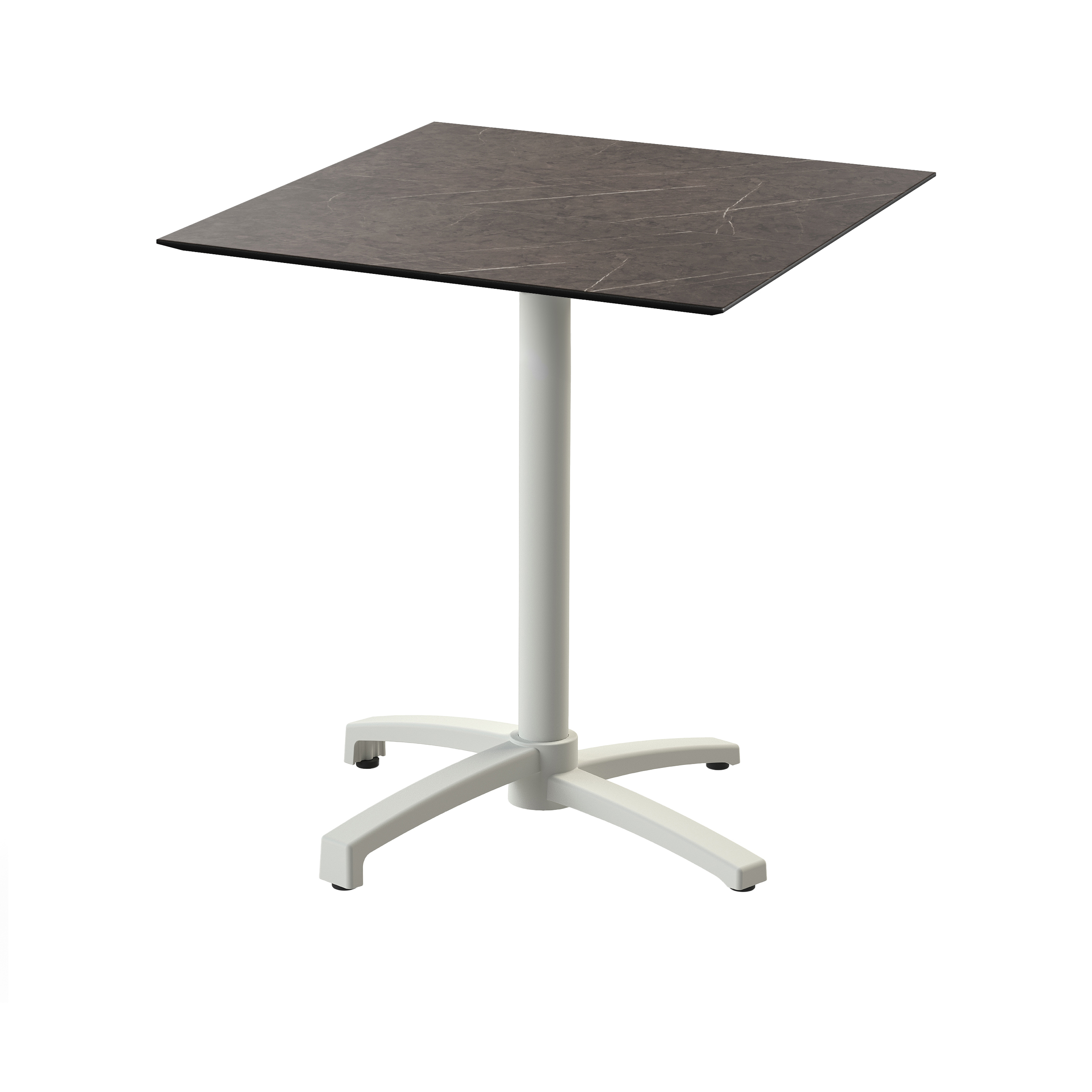 X Cross Terrastafel Zand frame + Midnight Marble HPL 70x70 cm