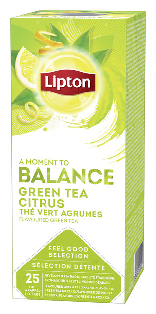 Thee Lipton Balance green tea citrus 25x1.5gr