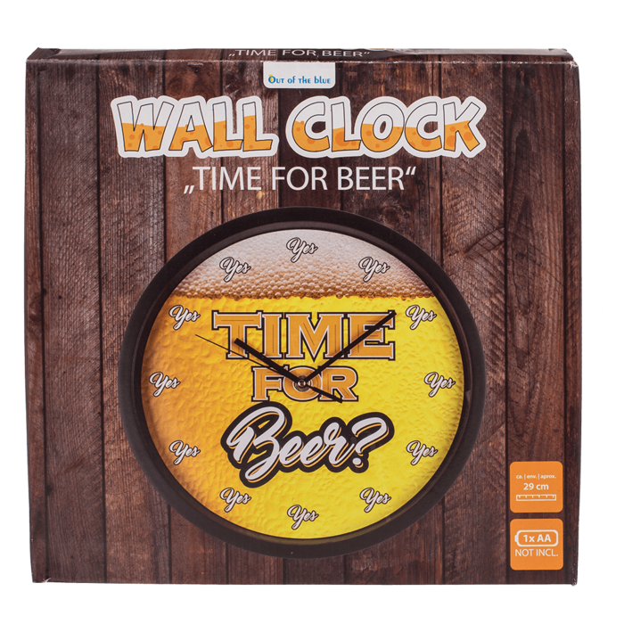 Wandklok - Time for a beer - 29cm