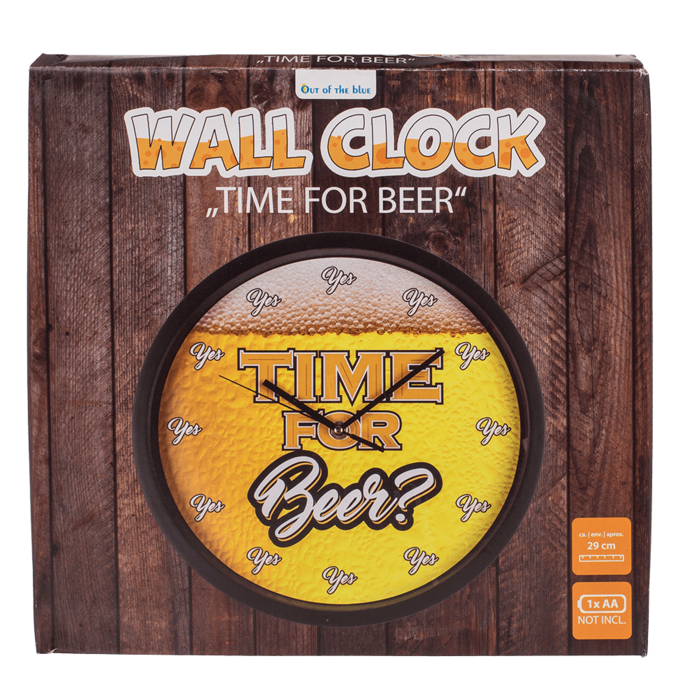 Wandklok - Time for beer - 29cm