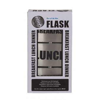3-delige Veldfles - Breakfast. Lunch & Dinner - RVS Flask 3-delige Veldfles - Breakfast. Lunch & Dinner - RVS Flask