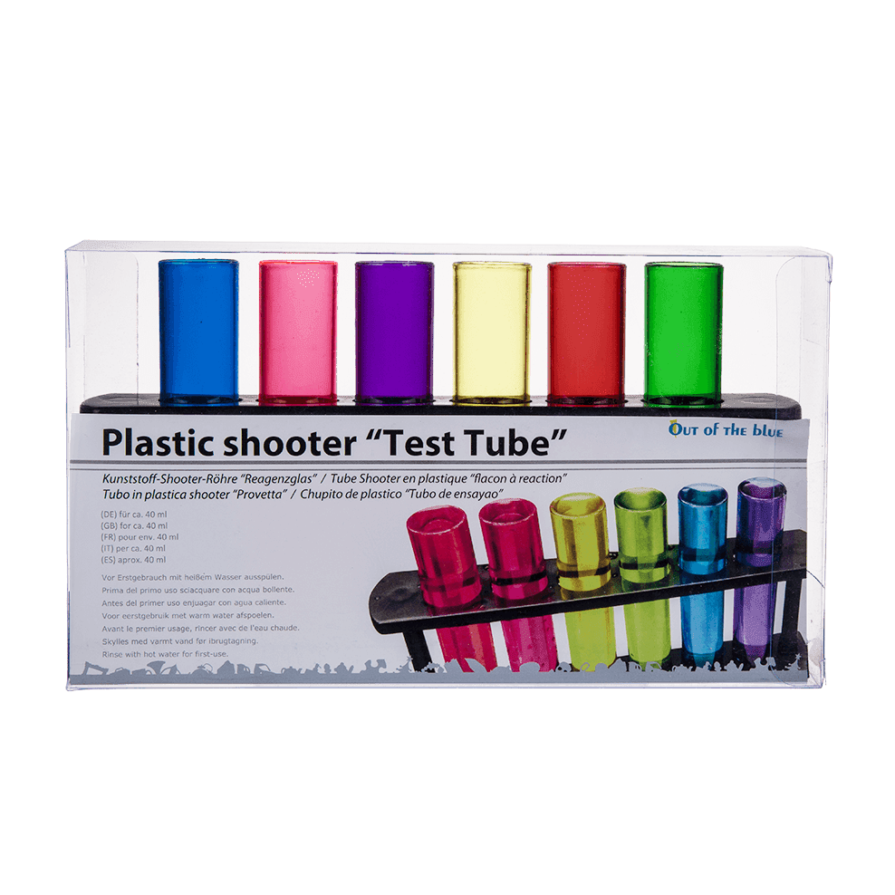 Reageerbuis Shotglazen - Set van 6 met houder - 40ml