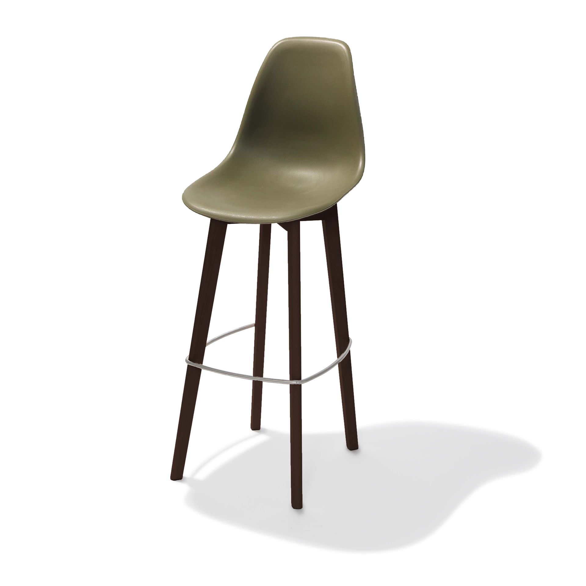 Keeve Stapelbare barkruk groen, berkenhouten frame en kunststof zitting, 53x47x119cm (LxBxH), 506FD01SDG