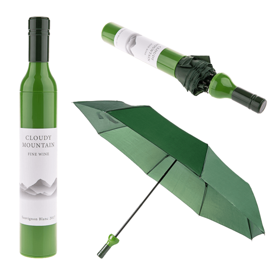 Opvouwbare paraplu - Witte wijnfles - Zakformaat