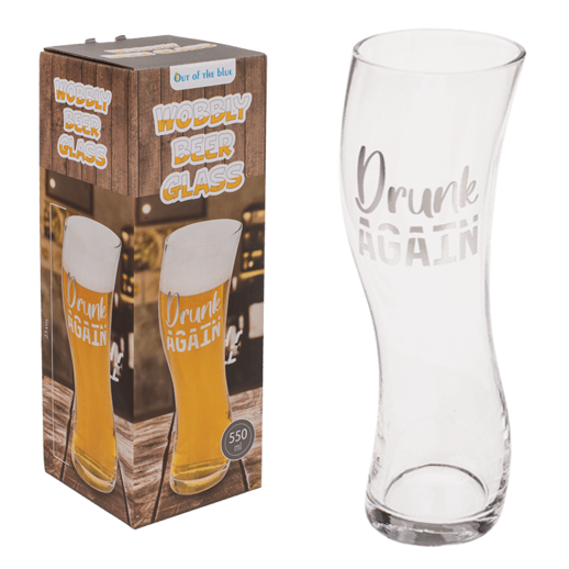 Wiebelig bierglas - Drunk Again - 550ml