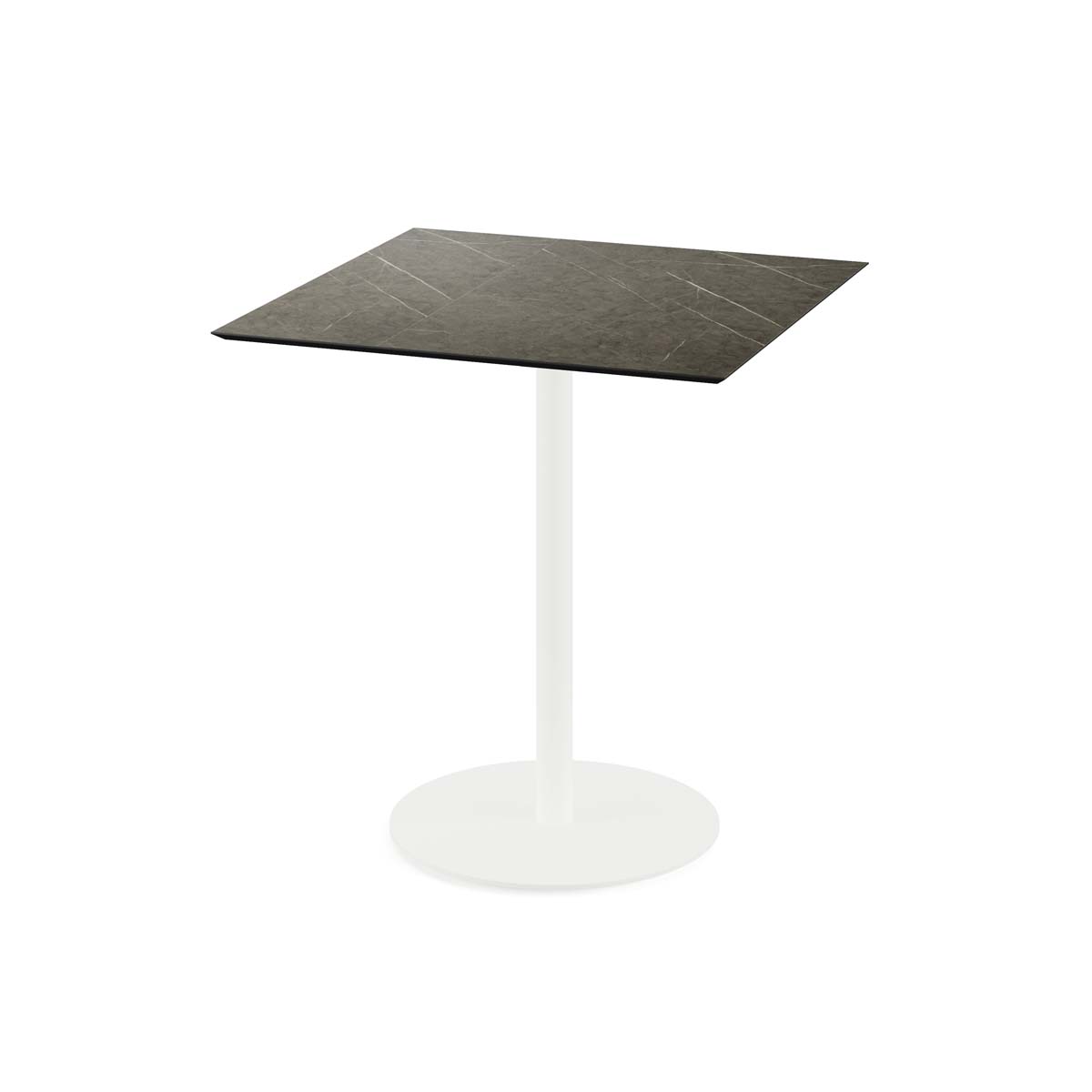 Urban Terrastafel wit frame + Midnight Marble HPL 70x70 cm