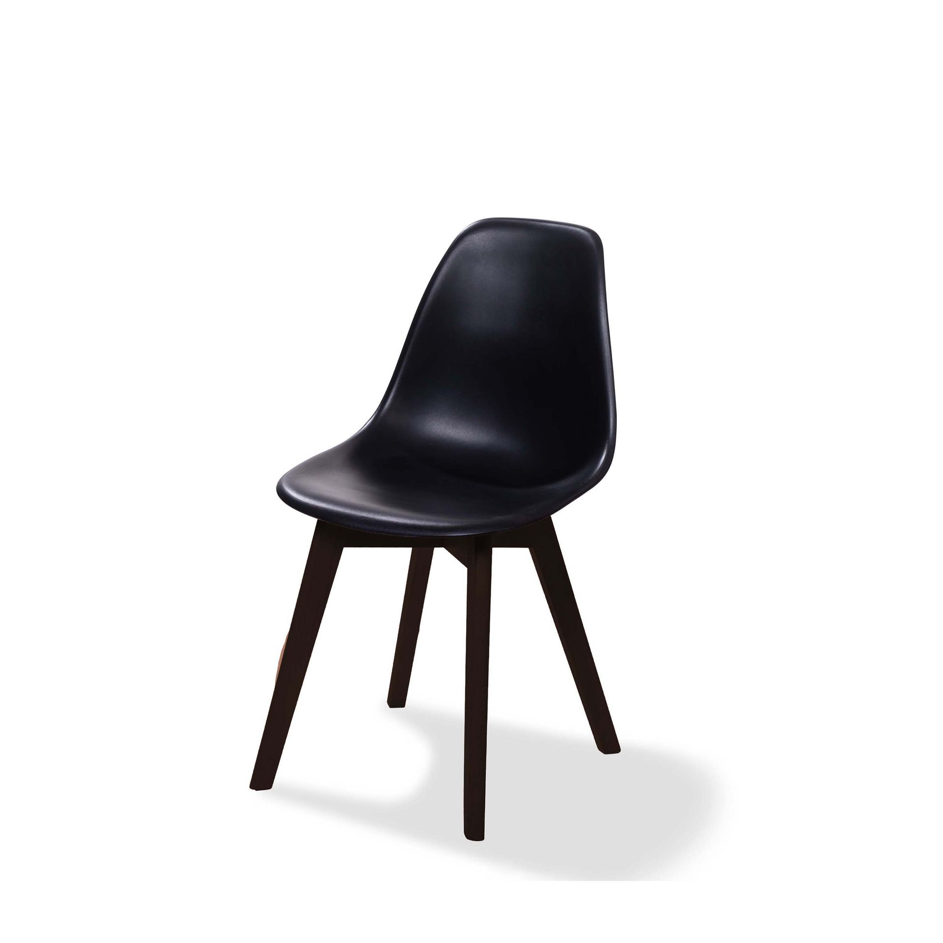 Keeve Stapelbare stoel zwart, berkenhouten frame en kunststof zitting, 47x53x83cm (LxBxH), 505FD01SB