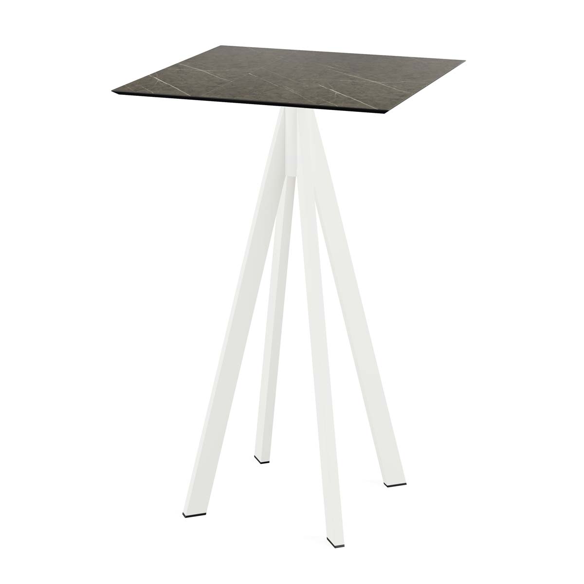 Infinity Statafel wit frame + Midnight Marble HPL 70x70 cm