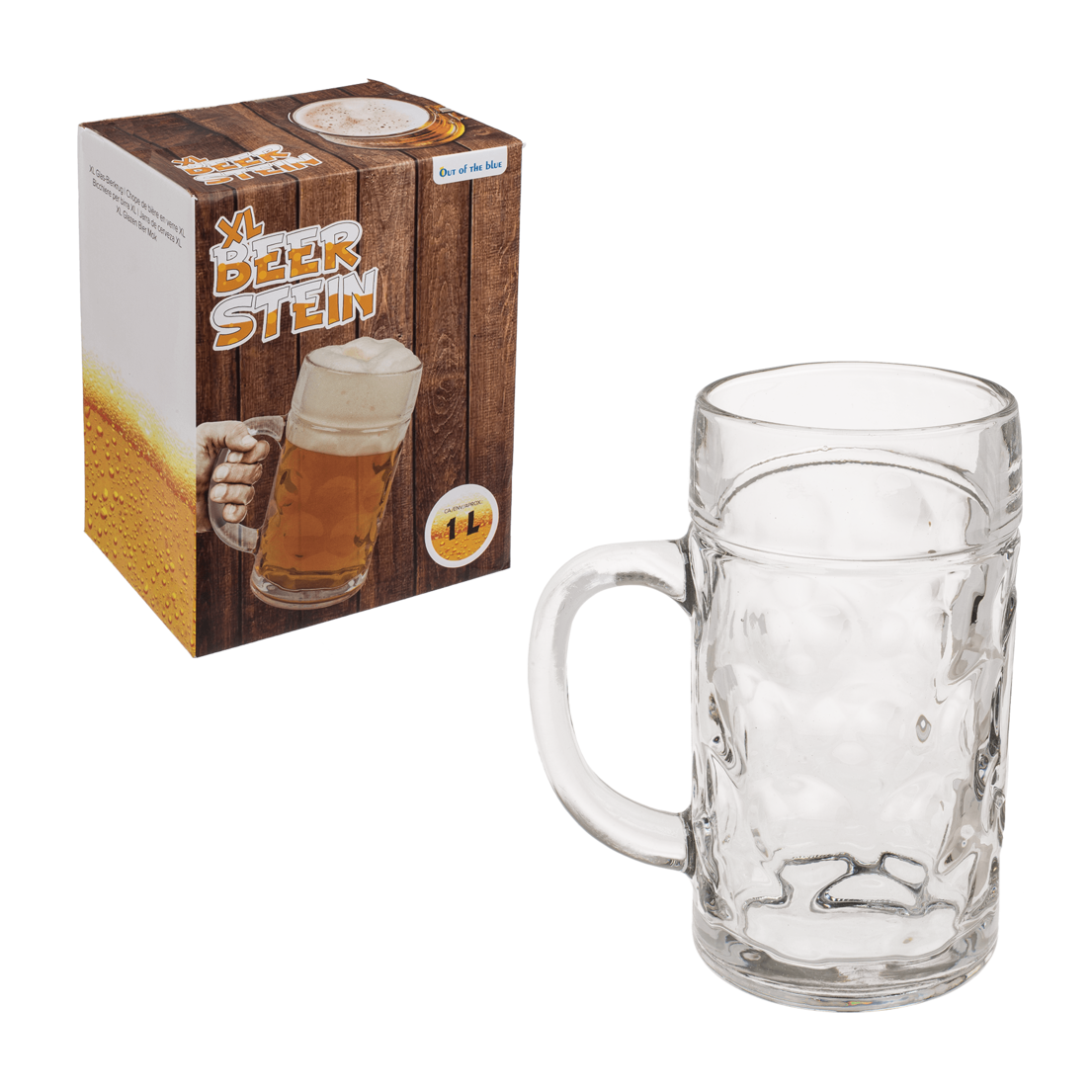 Glazen bierpul XL - 1 liter