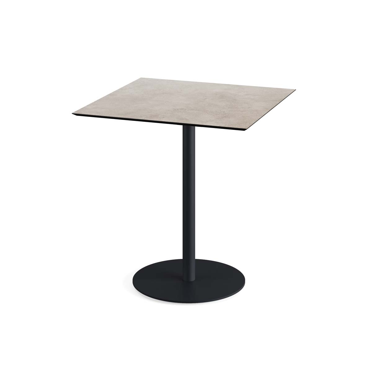 Urban Terrastafel zwart frame + Moonstone HPL 70x70 cm