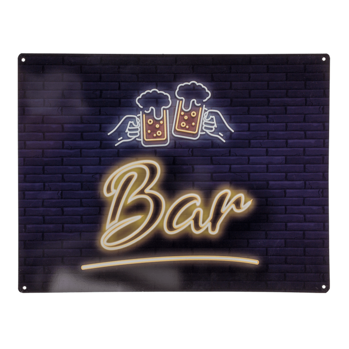 Bar - Metalen bord - Muur - 30x40 cm - mancave