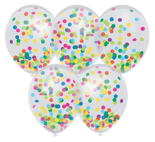 Confetti ballonnen 5 stuks