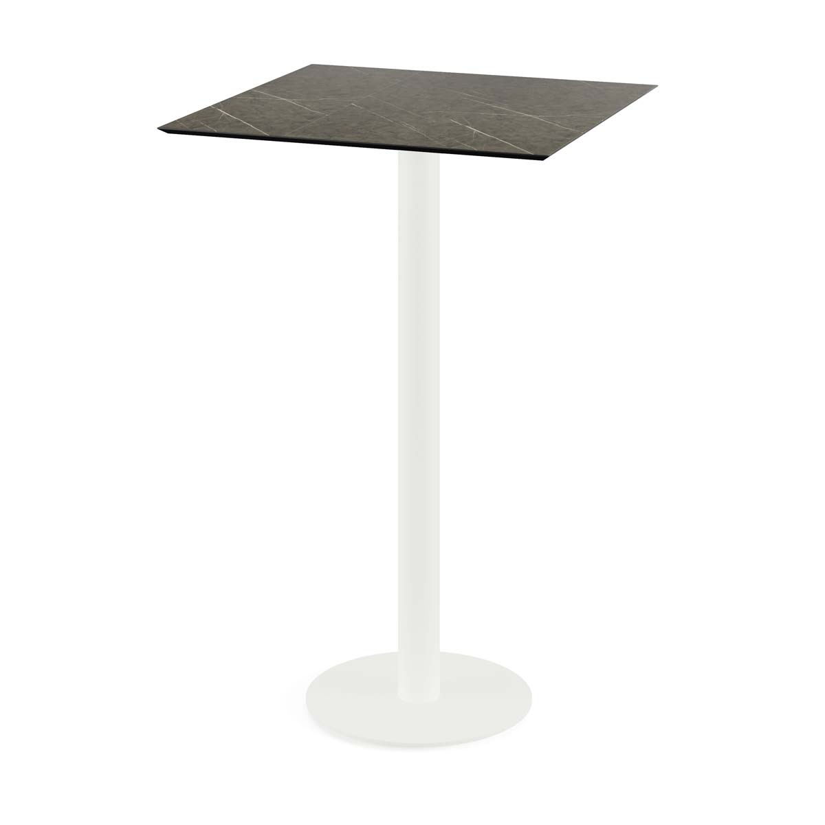 Urban Statafel wit frame + Midnight Marble HPL 70x70 cm