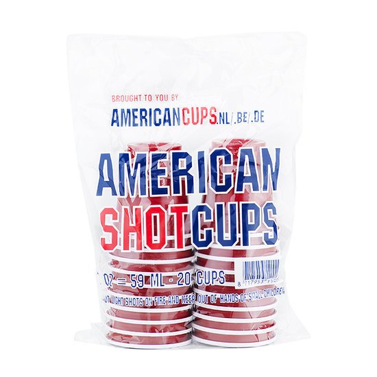 Mini Red Shot Cups - 59ml - Rood - 20 stuks