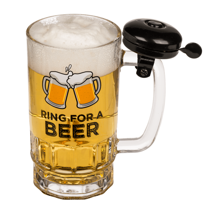 Glazen bierpul met bel - Ring for a beer - 500ml