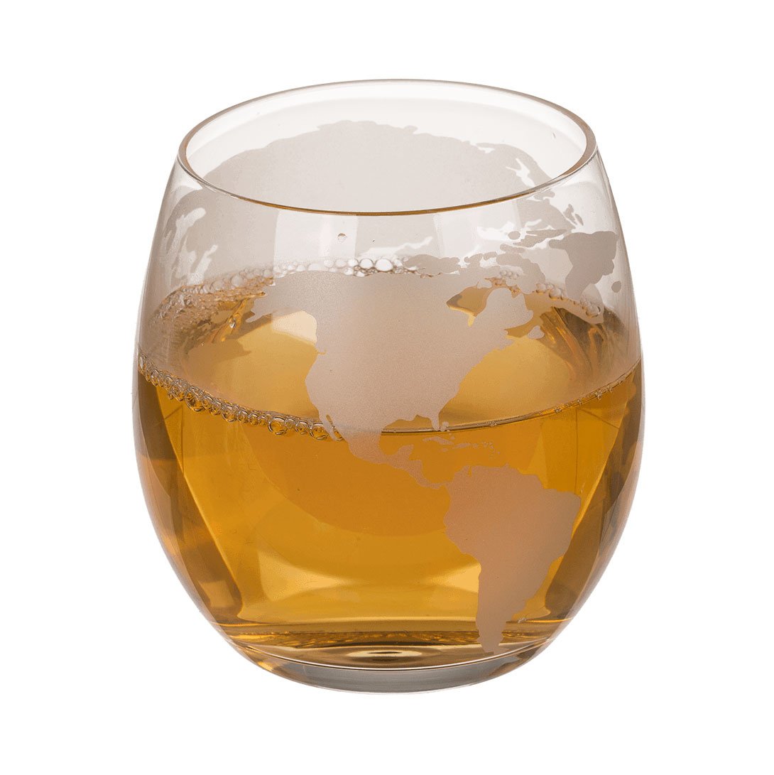 Whiskey Decanter Set - Wereldbol - 850ml - Inclusief 2 glazen
