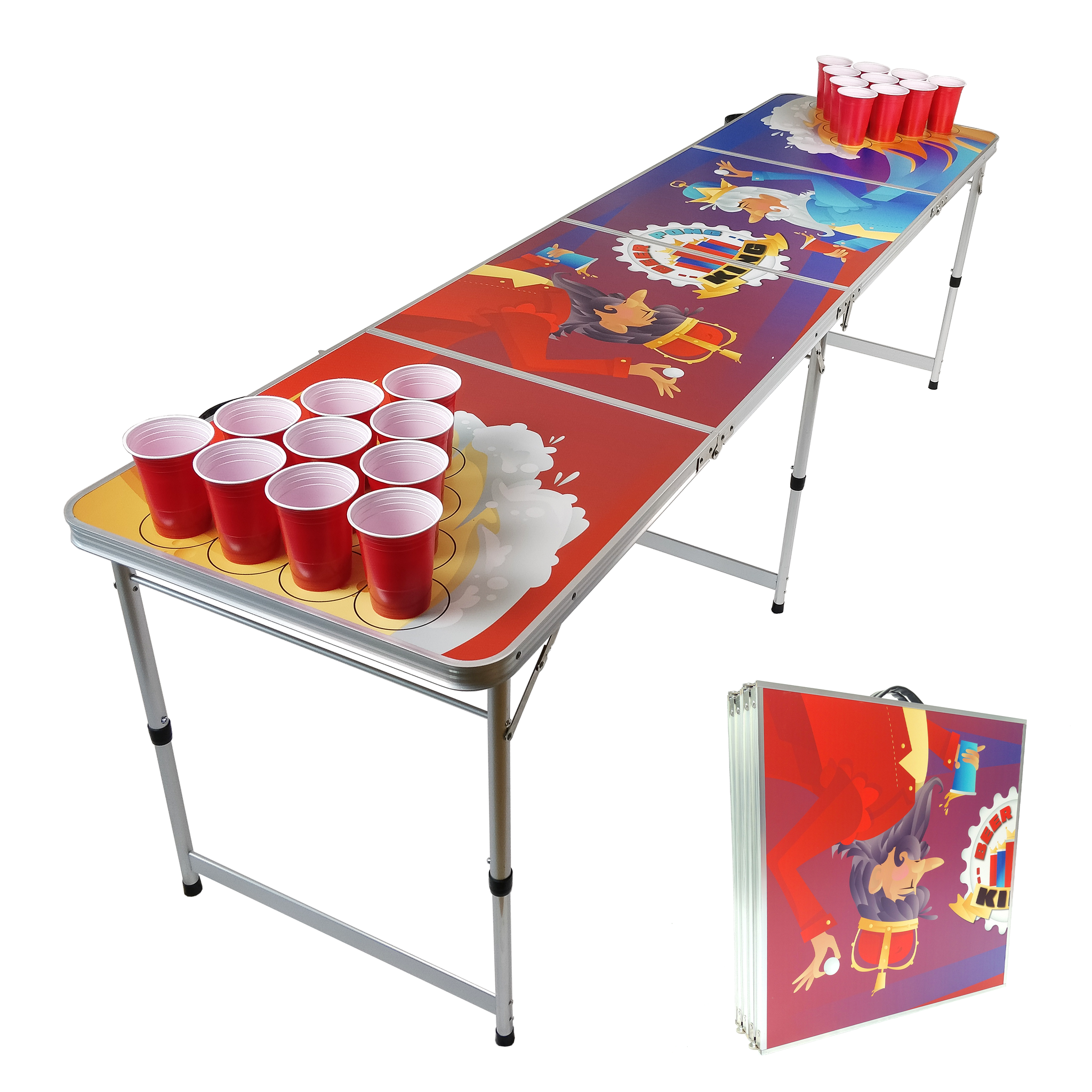 Bierpong Tafel - Beer Pong King - Opvouwbaar en draagbaar als koffer